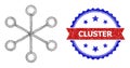 Hatched Net Links Web Mesh and Textured Bicolor Cluster Stamp