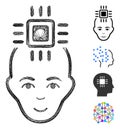Hatched Neural Computer Interface Vector Mesh