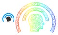 Hatched Psi Waves Mesh Icon with Spectrum Gradient Royalty Free Stock Photo