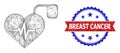 Hatched Pulse Pacemaker Mesh and Scratched Bicolor Breast Cancer Stamp Seal