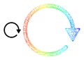 Hatched Rotate CW Web Mesh Icon with Spectrum Gradient Royalty Free Stock Photo