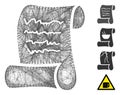 Hatched Script Roll Vector Mesh