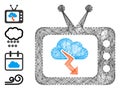 Hatched Storm TV Forecast Vector Mesh Royalty Free Stock Photo