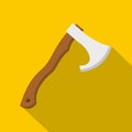 Hatchet icon, flat style Royalty Free Stock Photo
