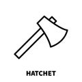 Hatchet icon or logo in modern line style.