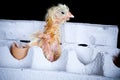 Hatching in an egg box Royalty Free Stock Photo