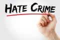 Hate Crime text with marker