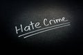 Hate crime words on the dark surface. Royalty Free Stock Photo