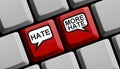Hate and More Hate - Hate concept on red computer keyboard Royalty Free Stock Photo
