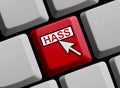 Hate online in german language - 3D illustration