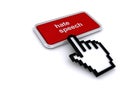 Hate speech button on white Royalty Free Stock Photo