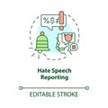 Hate speech reporting concept icon