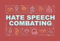 Hate speech tackling word concepts banner