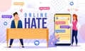 Hates Attack in Social Network Flat Vector Concept