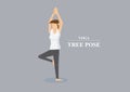 Hatha Yoga Asana Tree Pose Vector Illustration