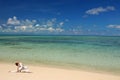 Hatha Yoga by the beach Royalty Free Stock Photo