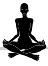 Hatha Yoga Chakra in Black Royalty Free Stock Photo