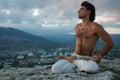 Hatha-yoga: padmasana#3 Royalty Free Stock Photo