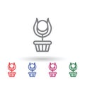 Hathor multi color icon. Simple thin line, outline of mythology icons for ui and ux, website or mobile application