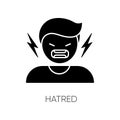 Hatred black glyph icon