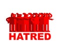Hatred concept. People swear and point fingers. Bullying sign