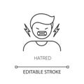 Hatred pixel perfect linear icon Royalty Free Stock Photo