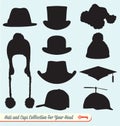 Hats and Caps Collection Royalty Free Stock Photo