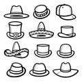 Hats collection set. Collection icon hat. Vector