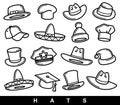 Hats collection set. Collection icon hat. Vector