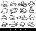 Hats collection set. Collection icon hat. Vector