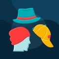 Hats flat concept vector icon