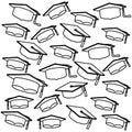 Hats graduation pattern background