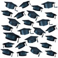 Hats graduation pattern background