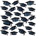 Hats graduation pattern background