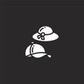 hats icon. Filled hats icon for website design and mobile, app development. hats icon from filled picnic collection isolated on