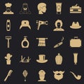 Hats icons set, simple style