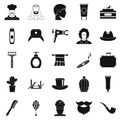 Hats icons set, simple style