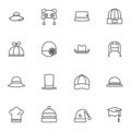 Hats line icons set Royalty Free Stock Photo