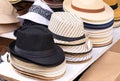 Hats for sale at an outdoor market in Izmir Turkey Royalty Free Stock Photo