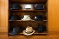 Hats on shelves