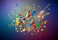 Hats and streamers radiating from the middle, creating a dynamic sense Royalty Free Stock Photo