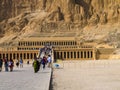 The Mortuary Temple of the female Pharaoh Hatshepsut in the Valley of the Nobles at Luxor in Egypt Royalty Free Stock Photo