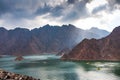 Hatta dam lake in Dubai emirate of UAE Royalty Free Stock Photo
