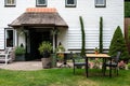 Hattem, Gelderland, The Netherlands, Facade of a restaurant in a country house in the woods