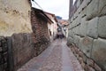 Hatun Rumiyoc street with Incan twelve angle stone in Cusco, Peru Royalty Free Stock Photo