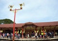 Hau hin Thailand - January 01 : Many passengers are waitting for a train. Hua Hin Railway Station