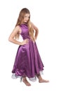 Haughty girl in violet dress