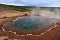 Haukadalur Geothermal Area with Konungshver Hot Spring, Golden Circle, Western Iceland Royalty Free Stock Photo