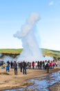 People photograph Strokkur geyser in Haukadalur Royalty Free Stock Photo