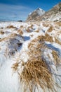 Haukland beach, Lofoten islands, Norw Royalty Free Stock Photo